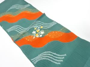 未使用品　正絹　絞り　刺繍　帯揚げ